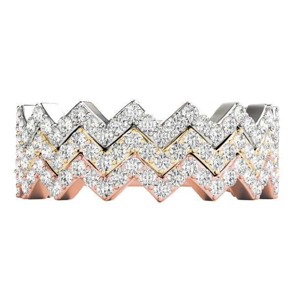  Ladies Stackable Prong Set Zigzag Band 1/3 Carat Total Weight   (Lab-Created) 0.30 C.T.W 10K yellow, white or rose gold - view 9