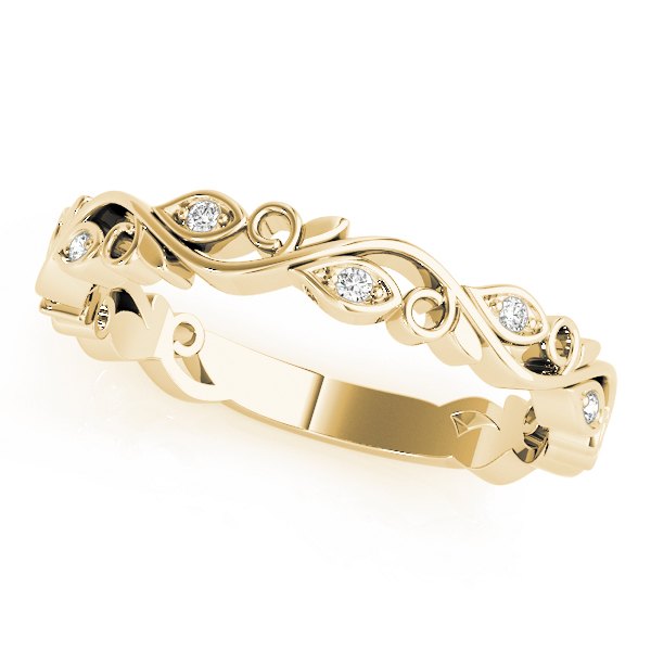  Ladies Nature Inspired Floral Stackable Fashion Band 0.04 Carat Total Weight  0.04 C.T.W 10K yellow, white or rose gold - view 4