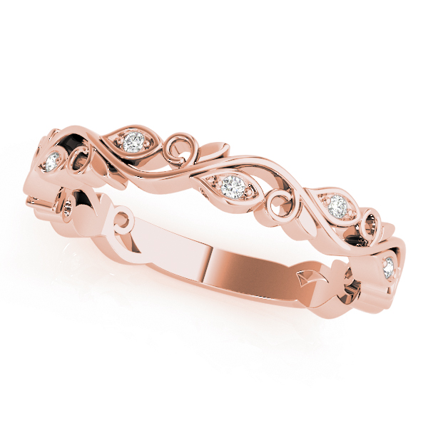  Ladies Nature Inspired Floral Stackable Fashion Band 0.04 Carat Total Weight  0.04 C.T.W 10K yellow, white or rose gold - view 9