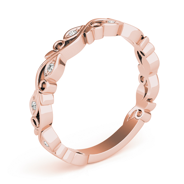  Ladies Nature Inspired Floral Stackable Fashion Band 0.04 Carat Total Weight  0.04 C.T.W 10K yellow, white or rose gold - view 10