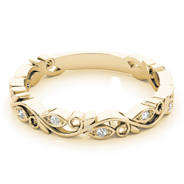  Ladies Nature Inspired Floral Stackable Fashion Band 0.04 Carat Total Weight  0.04 C.T.W 10K yellow, white or rose gold - view 8