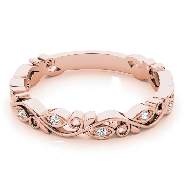  Ladies Nature Inspired Floral Stackable Fashion Band 0.04 Carat Total Weight  0.04 C.T.W 10K yellow, white or rose gold - view 12