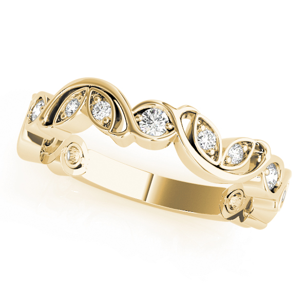  Ladies Nature Inspired Floral Stackable Wedding Bands 1/5 Carat Total Weight   (Lab-Created) 0.23 C.T.W 10K yellow, white or rose gold - view 4