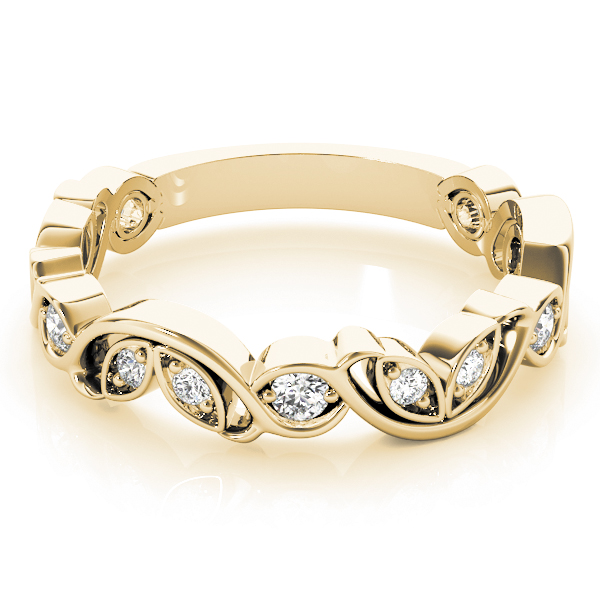  Ladies Nature Inspired Floral Stackable Wedding Bands 1/5 Carat Total Weight   (Lab-Created) 0.23 C.T.W 10K yellow, white or rose gold - view 5
