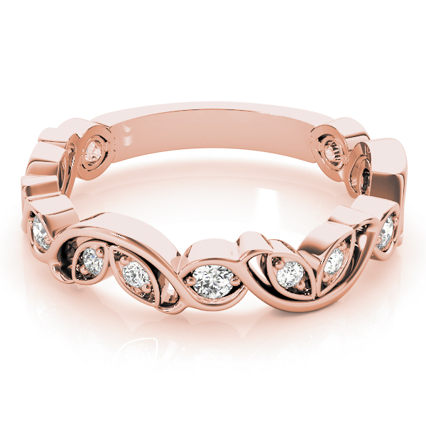  Ladies Nature Inspired Floral Stackable Wedding Bands 1/5 Carat Total Weight   (Lab-Created) 0.23 C.T.W 10K yellow, white or rose gold - view 9