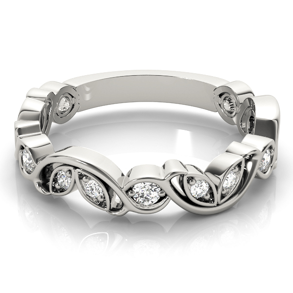  Ladies Nature Inspired Floral Stackable Wedding Bands 1/5 Carat Total Weight   (Lab-Created) 0.23 C.T.W 10K yellow, white or rose gold - view 2