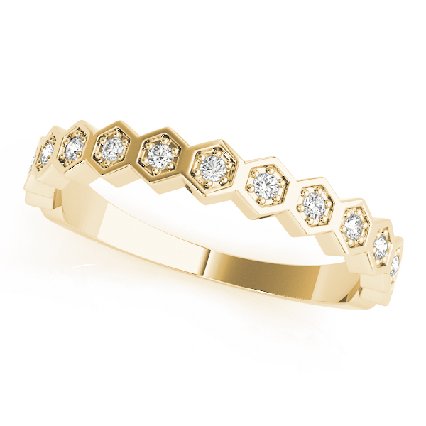  Ladies Hexagon Shaped Stackable Wedding Bands 1/10 Carat Total Weight   (Lab-Created) 0.09 C.T.W 10K yellow, white or rose gold - view 4
