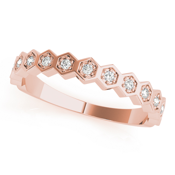  Ladies Hexagon Shaped Stackable Wedding Bands 1/10 Carat Total Weight   (Lab-Created) 0.09 C.T.W 10K yellow, white or rose gold - view 8