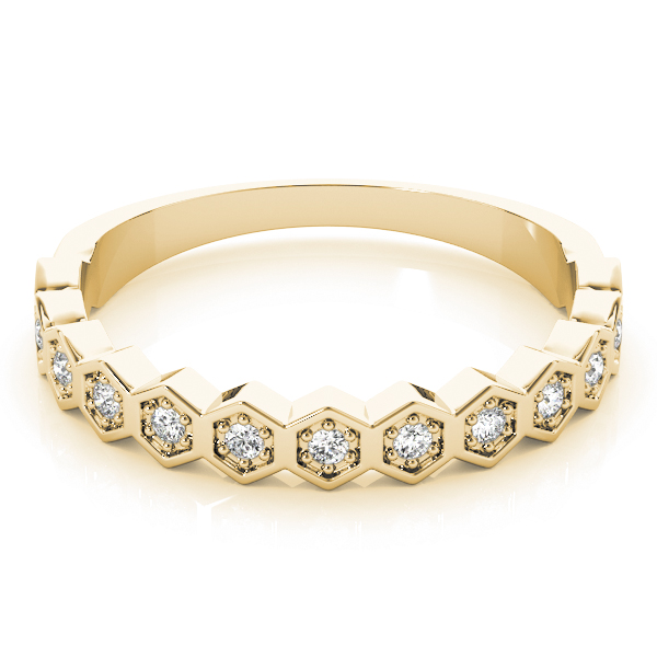  Ladies Hexagon Shaped Stackable Wedding Bands 1/10 Carat Total Weight   (Lab-Created) 0.09 C.T.W 10K yellow, white or rose gold - view 5