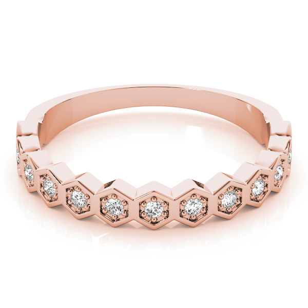  Ladies Hexagon Shaped Stackable Wedding Bands 1/10 Carat Total Weight   (Lab-Created) 0.09 C.T.W 10K yellow, white or rose gold - view 9