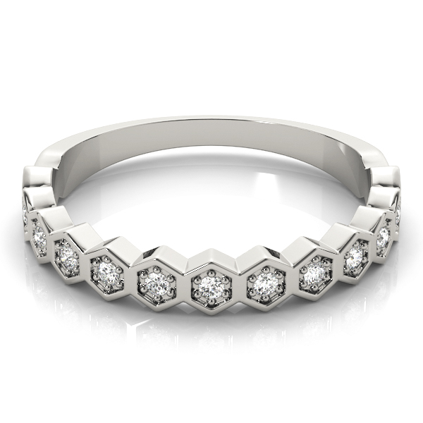 Hexagon Shaped Stackable Wedding Bands