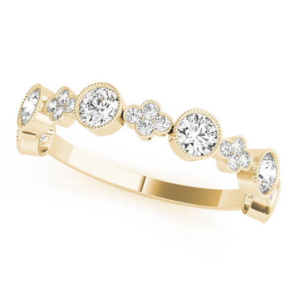  Ladies Round & Clover Milgrain Band 1/3 Carat Total Weight   (Lab-Created) 0.30 C.T.W 10K yellow, white or rose gold - view 4