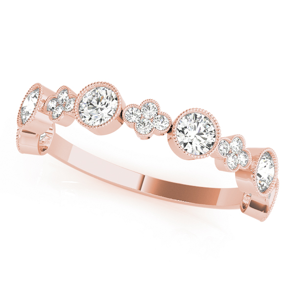  Ladies Round & Clover Milgrain Band 1/3 Carat Total Weight   (Lab-Created) 0.30 C.T.W 10K yellow, white or rose gold - view 8