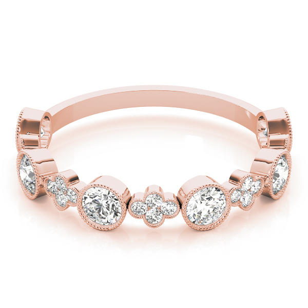  Ladies Round & Clover Milgrain Band 1/3 Carat Total Weight   (Lab-Created) 0.30 C.T.W 10K yellow, white or rose gold - view 9