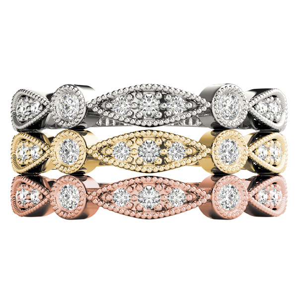 Ladies Stackable Milgrain Band .15 Carat Total Weight   (Lab-Created) 0.15 C.T.W 10K yellow, white or rose gold - view 7