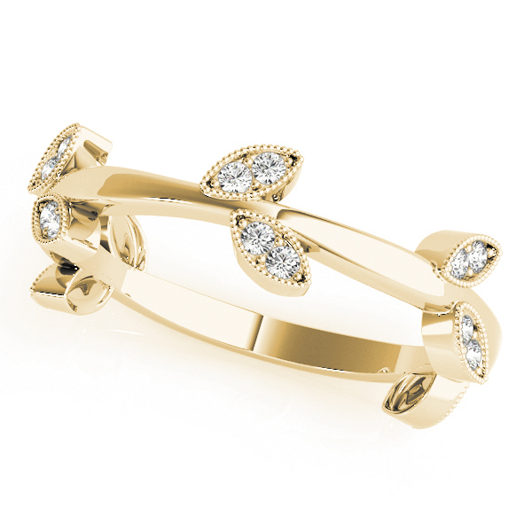  Ladies Nature Inspired Leaf Shape Fashion Band 1/10 Carat Total Weight   (Lab-Created) 0.12 C.T.W 10K yellow, white or rose gold - view 4