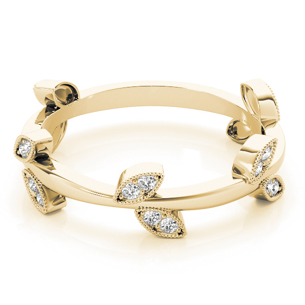 Ladies Nature Inspired Leaf Shape Fashion Band 1/10 Carat Total Weight   (Lab-Created) 0.12 C.T.W 10K yellow, white or rose gold - view 5