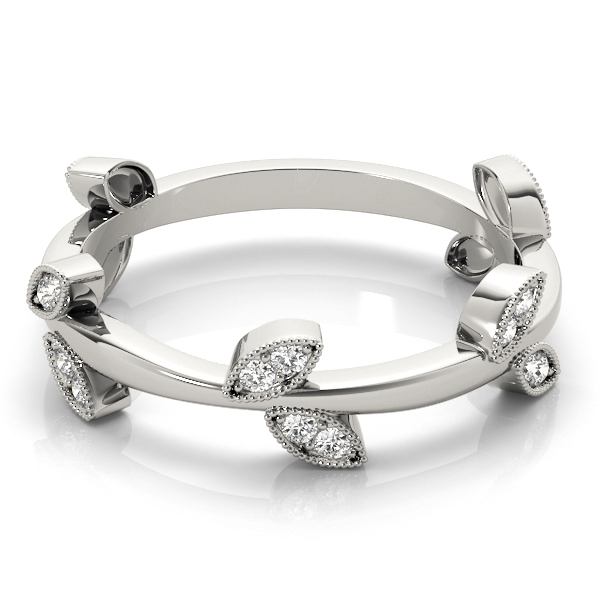  Ladies Nature Inspired Leaf Shape Fashion Band 1/10 Carat Total Weight   (Lab-Created) 0.12 C.T.W 10K yellow, white or rose gold - view 2