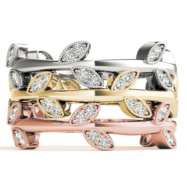  Ladies Nature Inspired Leaf Shape Fashion Band 1/10 Carat Total Weight   (Lab-Created) 0.12 C.T.W 10K yellow, white or rose gold - view 7