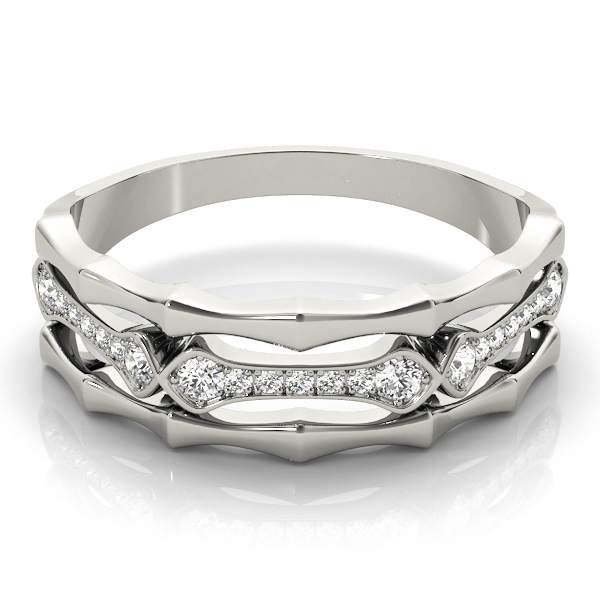  Ladies Dimond Stackable Fashion Ring Band 1/10 Carat Total Weight   (Lab-Created) 0.08 C.T.W 10K yellow, white or rose gold - view 2
