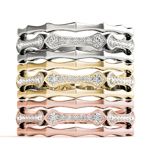  Ladies Dimond Stackable Fashion Ring Band 1/10 Carat Total Weight   (Lab-Created) 0.08 C.T.W 10K yellow, white or rose gold - view 7