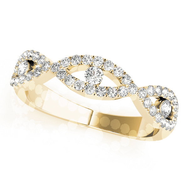 Ladies Double Row Infinity Prong Set Wedding Bands 1/3 Carat Total Weight   (Lab-Created) 0.33 C.T.W 10K yellow, white or rose gold - view 4