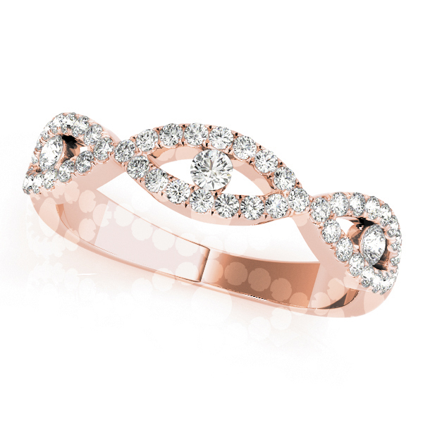  Ladies Double Row Infinity Prong Set Wedding Bands 1/3 Carat Total Weight   (Lab-Created) 0.33 C.T.W 10K yellow, white or rose gold - view 8