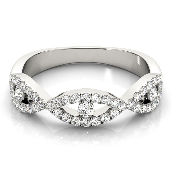  Ladies Double Row Infinity Prong Set Wedding Bands 1/3 Carat Total Weight   (Lab-Created) 0.33 C.T.W 10K yellow, white or rose gold - view 2