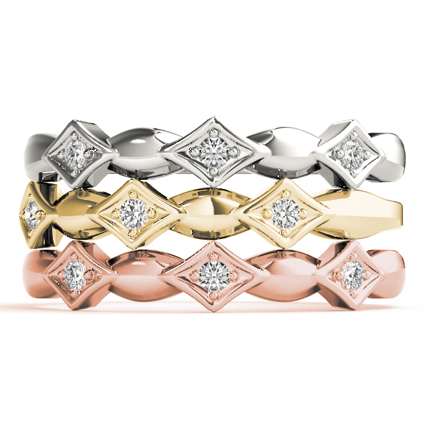  Ladies Stackable Fashion Band 0.03 Carat Total Weight  0.03 C.T.W 10K yellow, white or rose gold - view 7