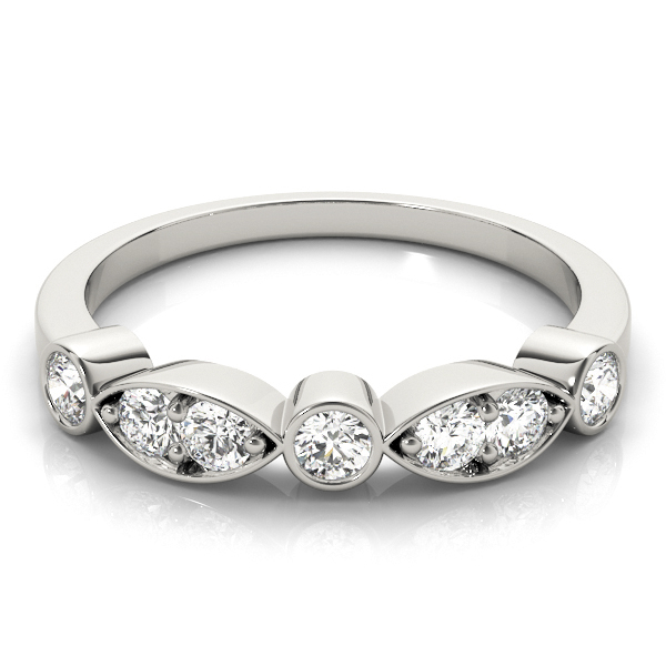  Ladies Bezel Set Marquise Wedding Band 1/3 Carat Total Weight   (Lab-Created) 0.36 C.T.W 10K yellow, white or rose gold - view 2