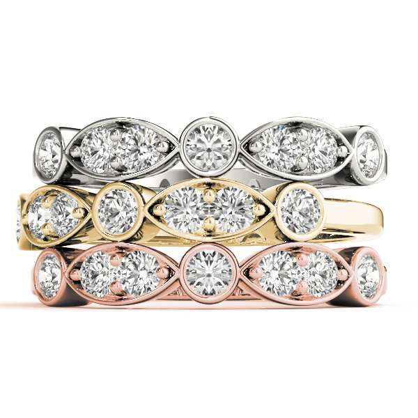  Ladies Bezel Set Marquise Wedding Band 1/3 Carat Total Weight   (Lab-Created) 0.36 C.T.W 10K yellow, white or rose gold - view 9