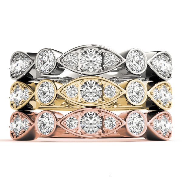  Ladies Bezel Set Stackable Wedding Band 0.81 Carat Total Weight   (Lab-Created) 0.81 C.T.W 10K yellow, white or rose gold - view 7