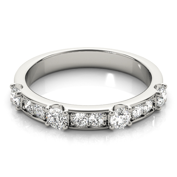  Ladies Channel In Prong Stackable Wedding Band 5/8 Carat Total Weight   (Lab-Created) 0.58 C.T.W 10K yellow, white or rose gold - view 2