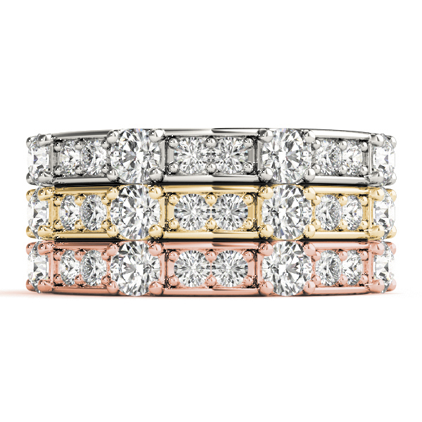  Ladies Channel In Prong Stackable Wedding Band 5/8 Carat Total Weight   (Lab-Created) 0.58 C.T.W 10K yellow, white or rose gold - view 7