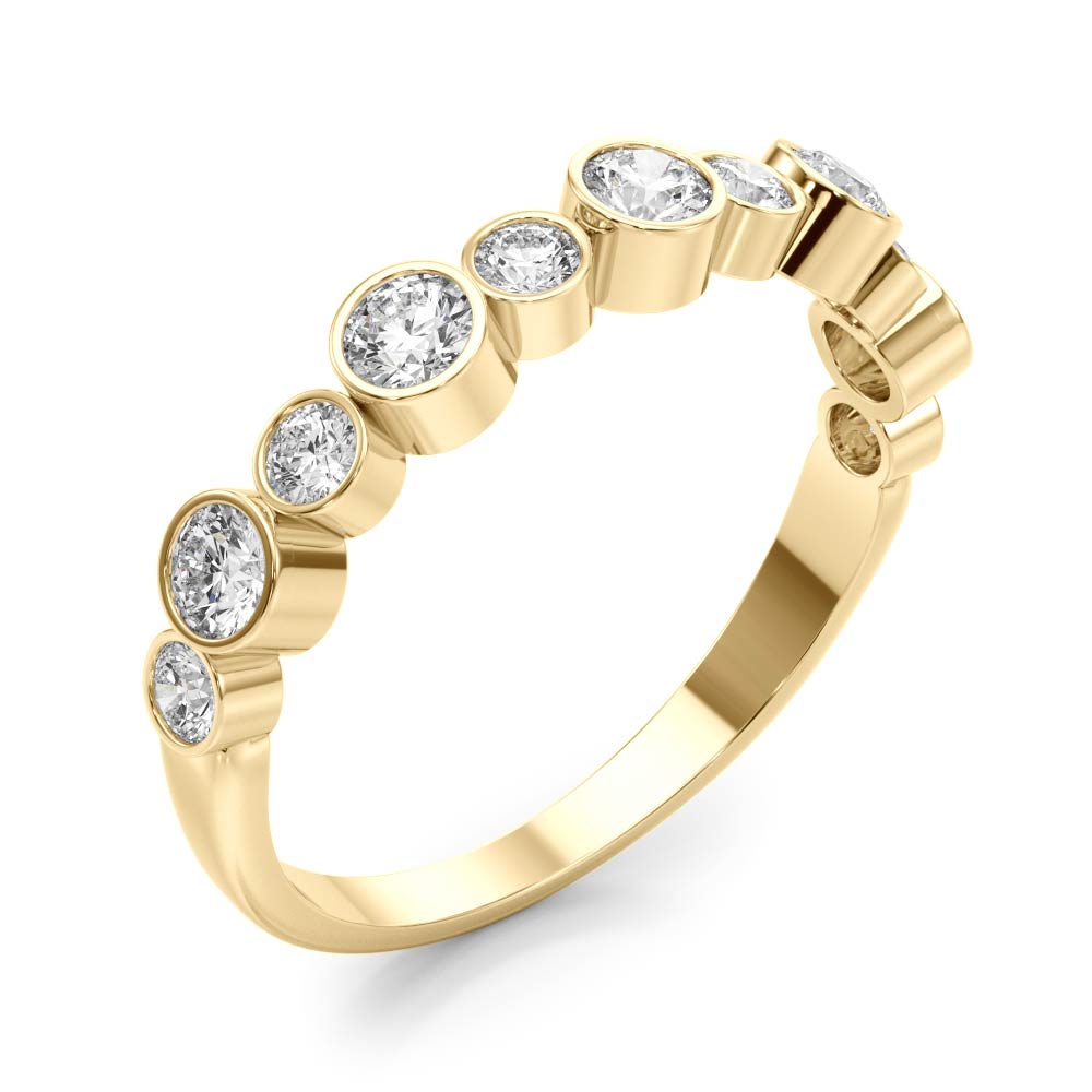  Ladies Bezel Set Diamond Wedding Band 1/2 Carat Total Weight   (Lab-Created) 0.47 C.T.W 10K yellow, white or rose gold - view 6