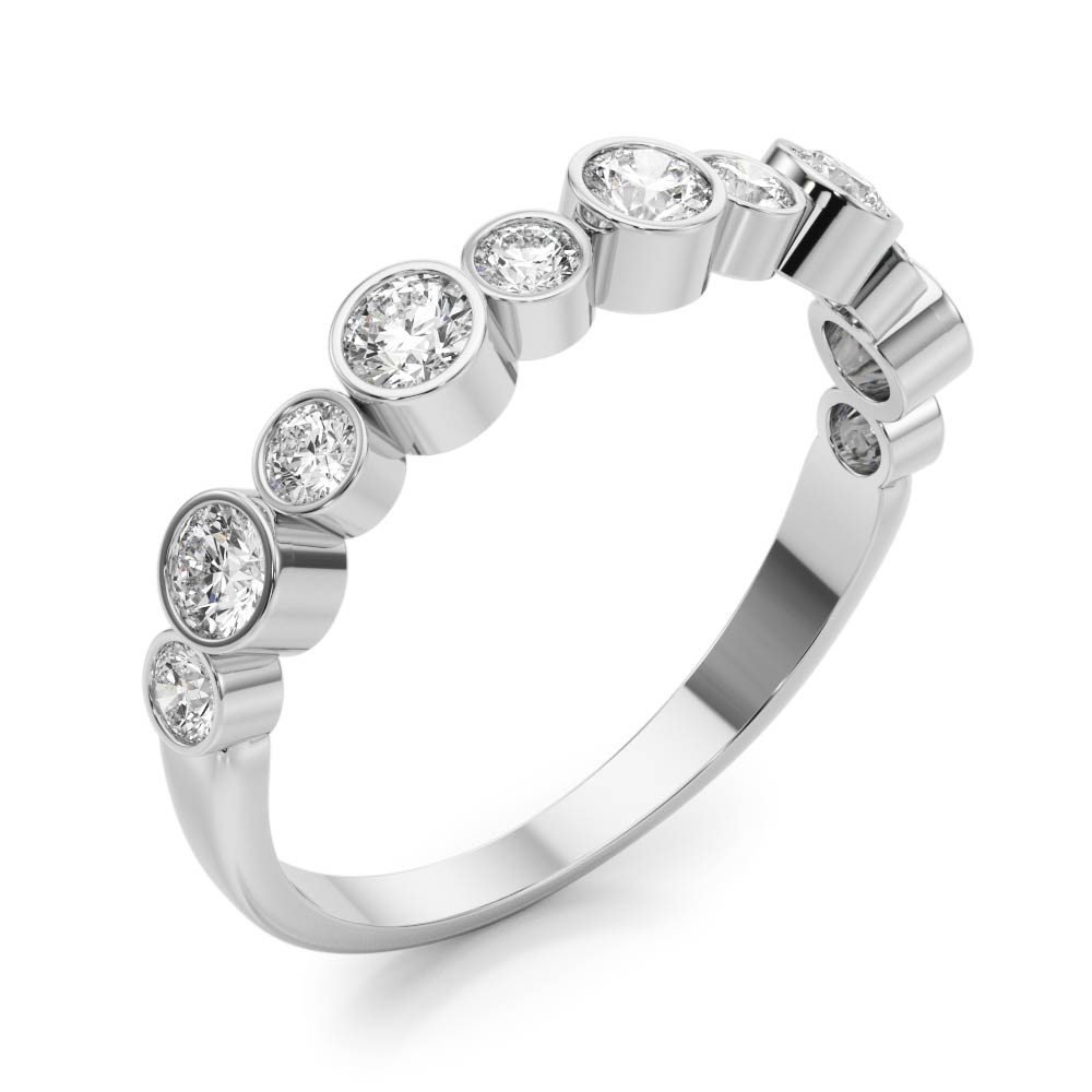  Ladies Bezel Set Diamond Wedding Band 1/2 Carat Total Weight   (Lab-Created) 0.47 C.T.W 10K yellow, white or rose gold - view 2