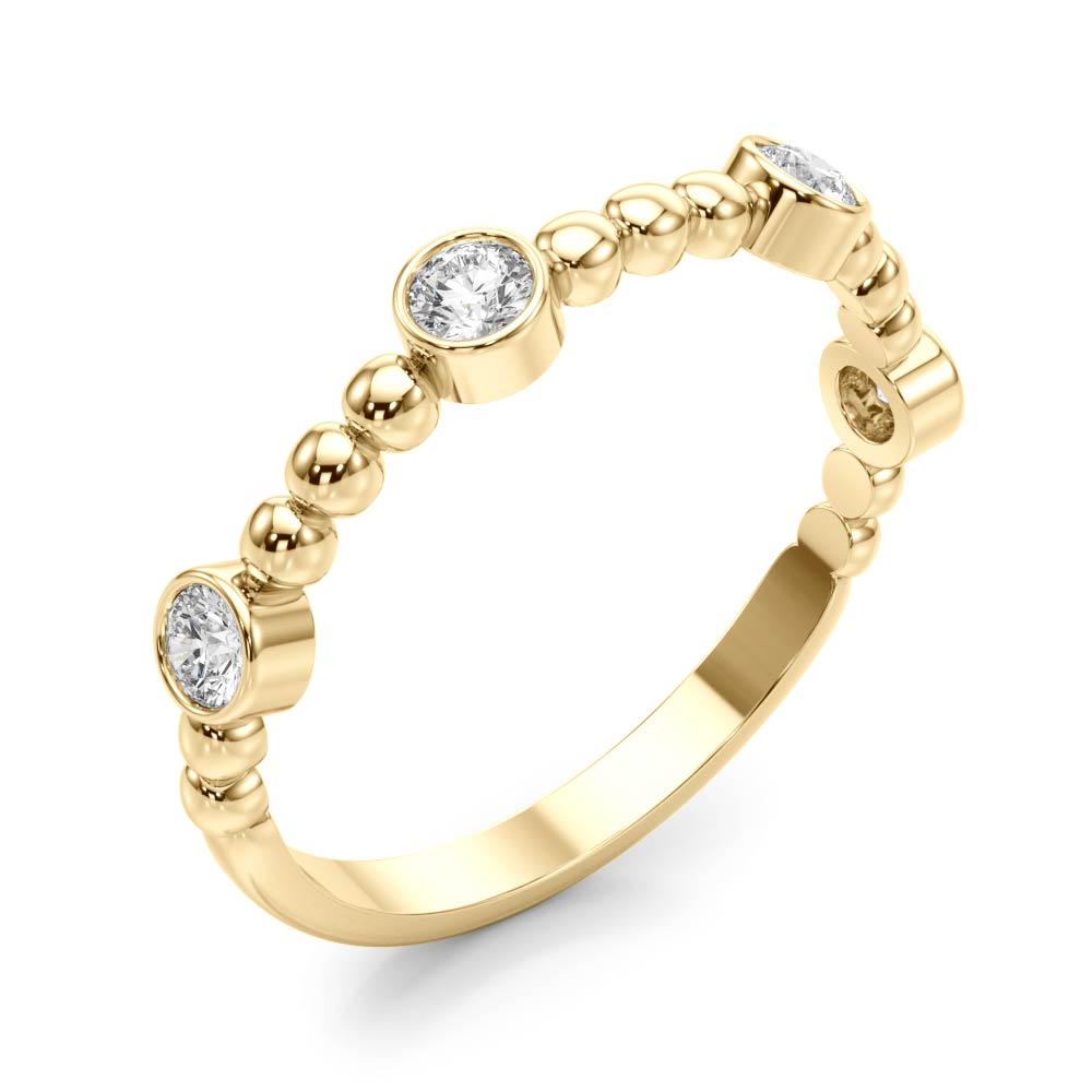  Ladies Round Bezel Set Stackable Band 1/4 Carat Total Weight   (Lab-Created) 0.24 C.T.W 10K yellow, white or rose gold - view 6
