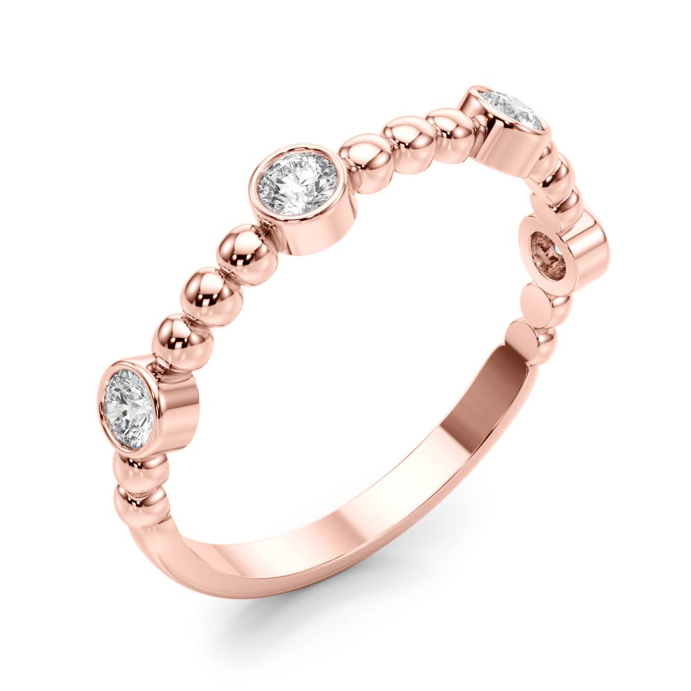  Ladies Round Bezel Set Stackable Band 1/4 Carat Total Weight   (Lab-Created) 0.24 C.T.W 10K yellow, white or rose gold - view 11