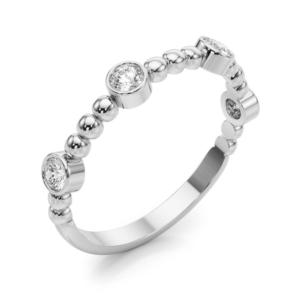 Round Bezel Set Stackable Band | USA Jewels