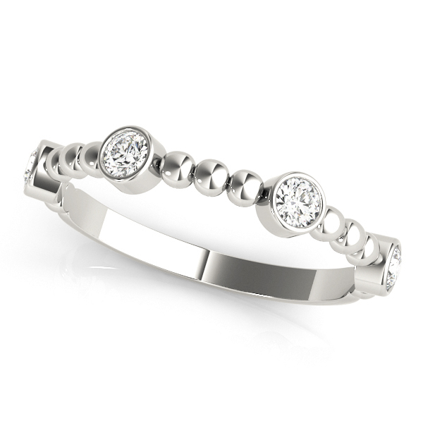  Ladies Round Bezel Set Stackable Band 1/4 Carat Total Weight   (Lab-Created) 0.24 C.T.W 10K yellow, white or rose gold - view 2
