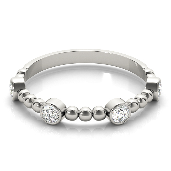  Ladies Round Bezel Set Stackable Band 1/4 Carat Total Weight   (Lab-Created) 0.24 C.T.W 10K yellow, white or rose gold - view 3
