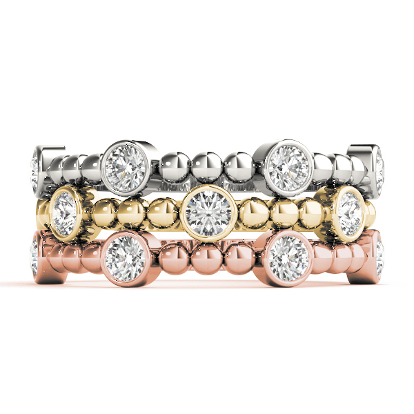  Ladies Round Bezel Set Stackable Band 1/4 Carat Total Weight   (Lab-Created) 0.24 C.T.W 10K yellow, white or rose gold - view 9