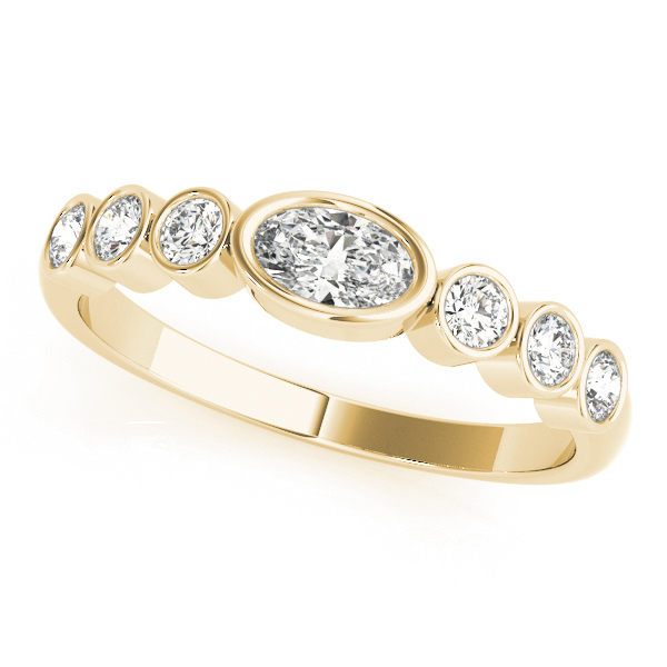  Ladies Bezel Set Stackable Oval Center Wedding Band 1/4 Carat Total Weight   (Lab-Created) 0.24 C.T.W 10K yellow, white or rose gold - view 4