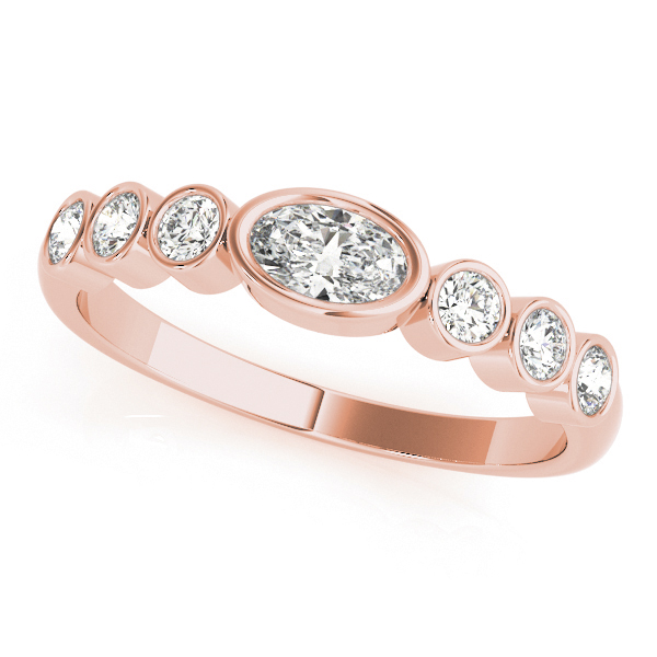  Ladies Bezel Set Stackable Oval Center Wedding Band 1/4 Carat Total Weight   (Lab-Created) 0.24 C.T.W 10K yellow, white or rose gold - view 8