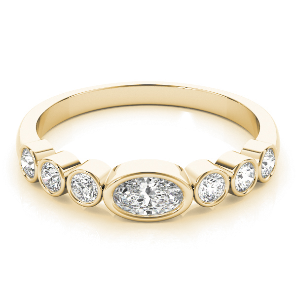  Ladies Bezel Set Stackable Oval Center Wedding Band 1/4 Carat Total Weight   (Lab-Created) 0.24 C.T.W 10K yellow, white or rose gold - view 5