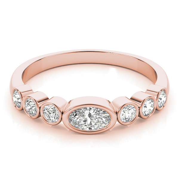  Ladies Bezel Set Stackable Oval Center Wedding Band 1/4 Carat Total Weight   (Lab-Created) 0.24 C.T.W 10K yellow, white or rose gold - view 9