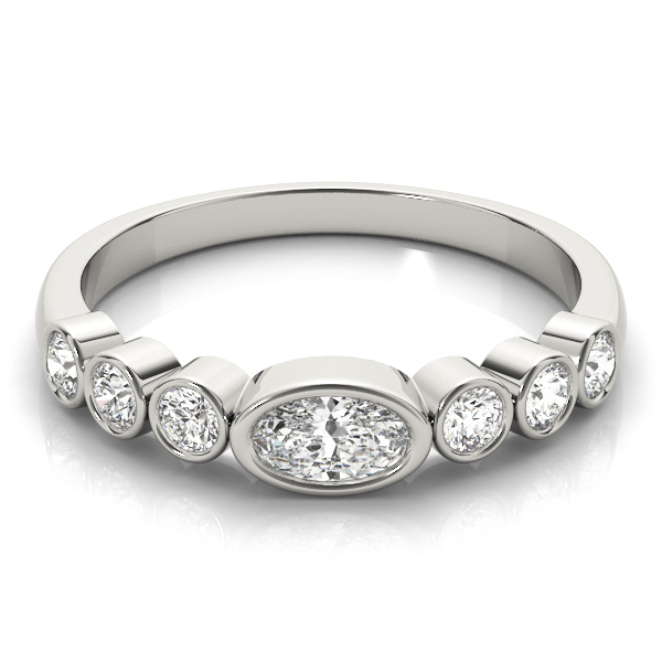  Ladies Bezel Set Stackable Oval Center Wedding Band 1/4 Carat Total Weight   (Lab-Created) 0.24 C.T.W 10K yellow, white or rose gold - view 2