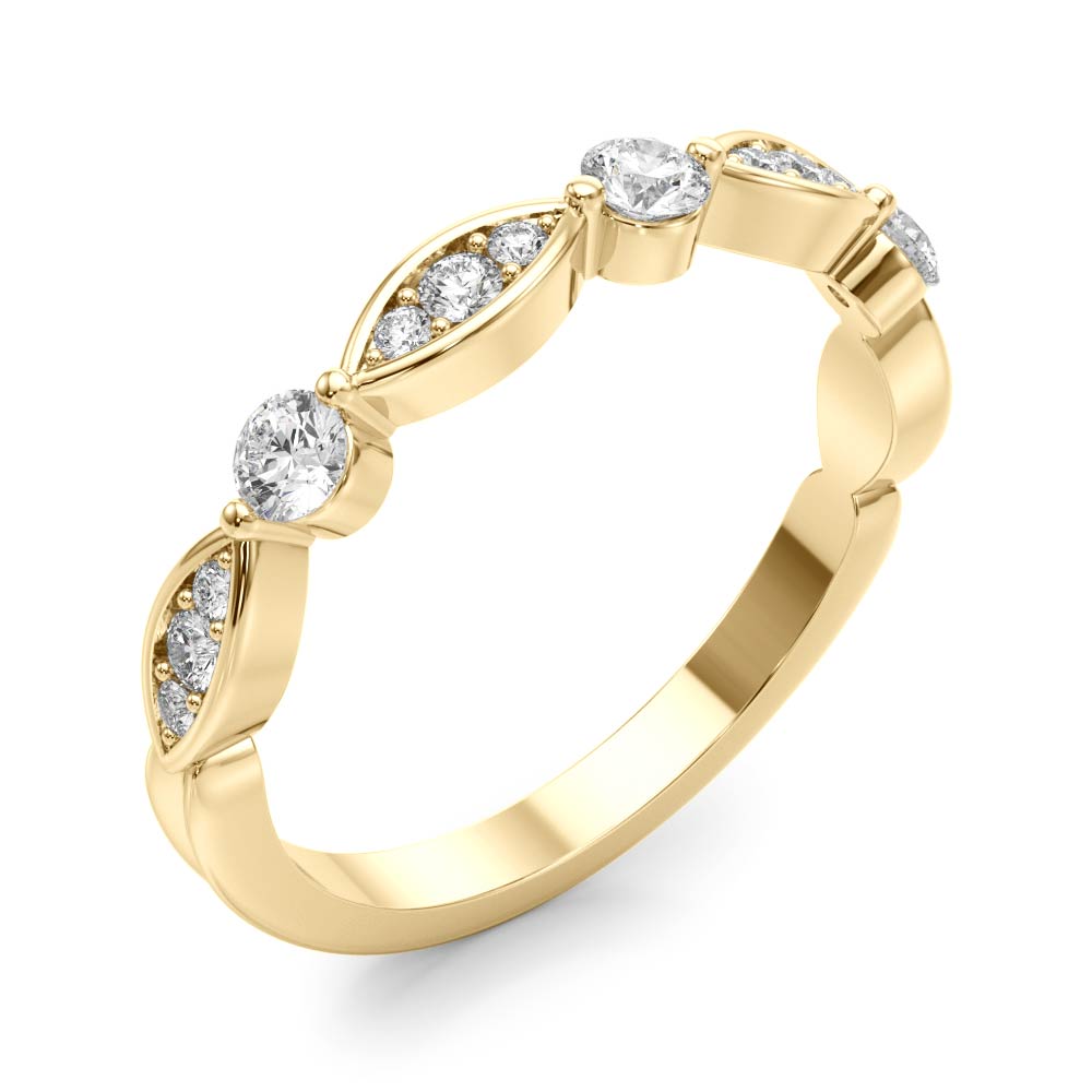  Ladies Round & Marquise Shaped Stackable Band 1/5 Carat Total Weight   (Lab-Created) 0.24 C.T.W 10K yellow, white or rose gold - view 6