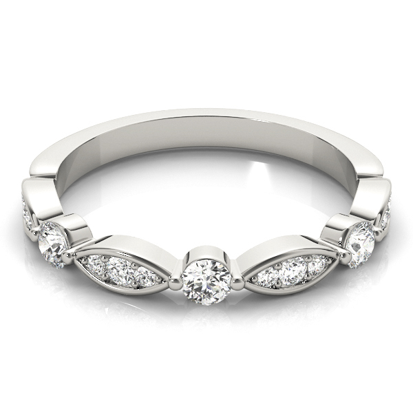  Ladies Round & Marquise Shaped Stackable Band 1/5 Carat Total Weight   (Lab-Created) 0.24 C.T.W 10K yellow, white or rose gold - view 3