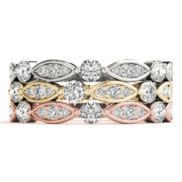  Ladies Round & Marquise Shaped Stackable Band 1/5 Carat Total Weight   (Lab-Created) 0.24 C.T.W 10K yellow, white or rose gold - view 9